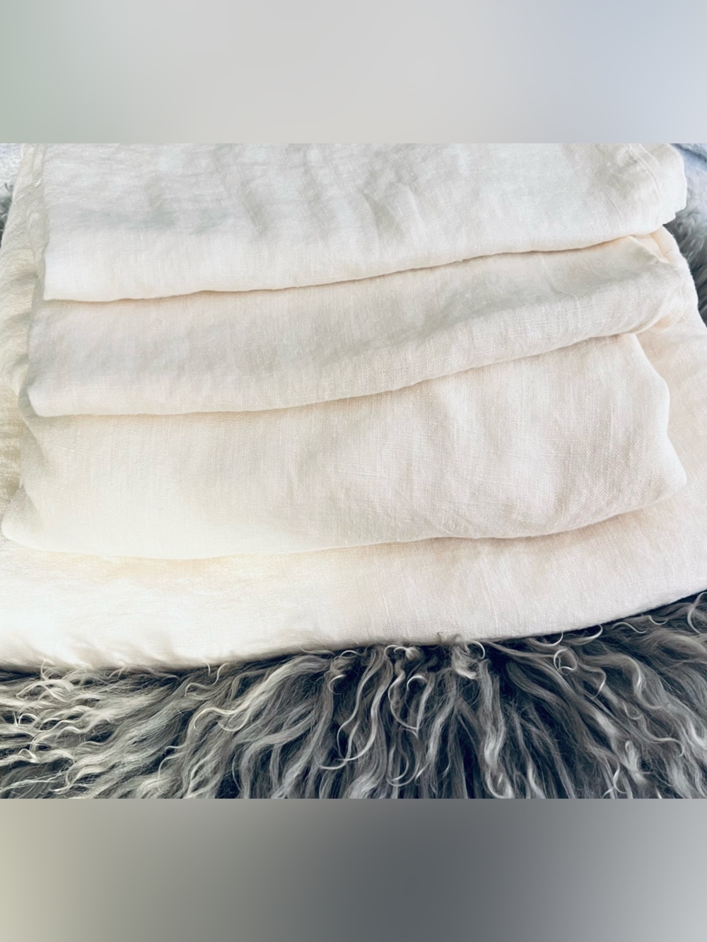 Luxurious 100% Hemp Full sheet Set in natural ivory (like linen / more durable)